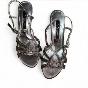 Nina Silver Strappy Heels